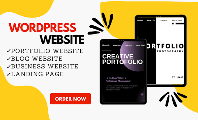create portfolio website, blog wordpress, and ecommerce website
