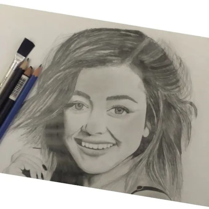 Draw your realistic pencil sketch, portrait face drawing by