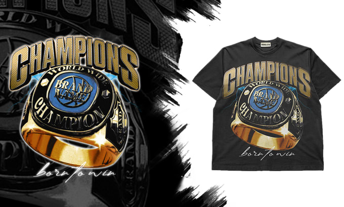 Do custom vintage champion ring tshirt design by Happybaron