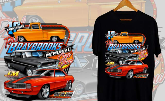 draw a car vector illustration tshirt for you