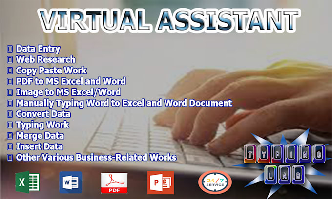 Be your virtual assistant for data entry, excel work and other typing ...