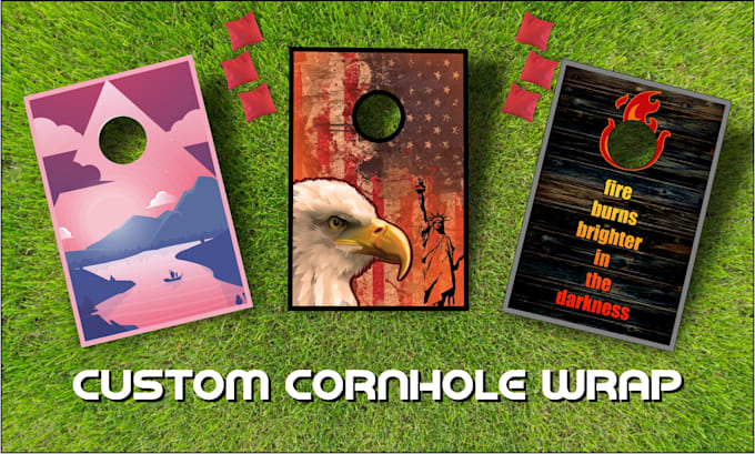 do custom design, print for your cornhole wraps