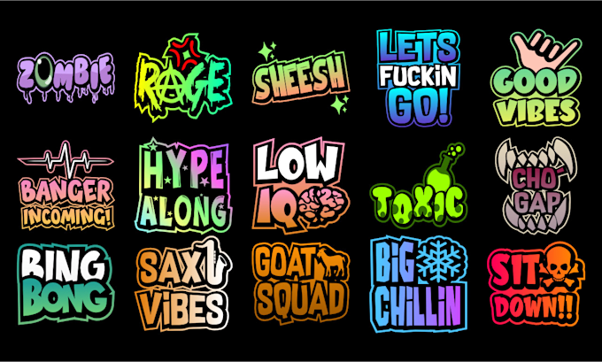 design custom text emotes for twitch youtube discord kick