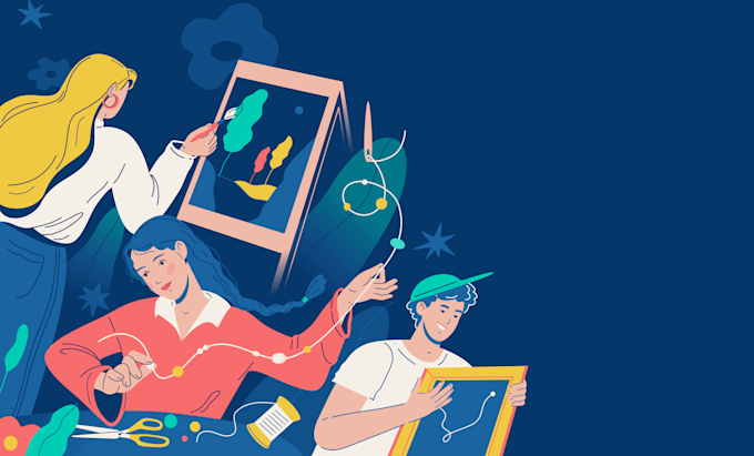 create 2d flat modern illustrations