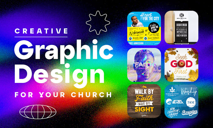 design creative graphic design for your church for one month