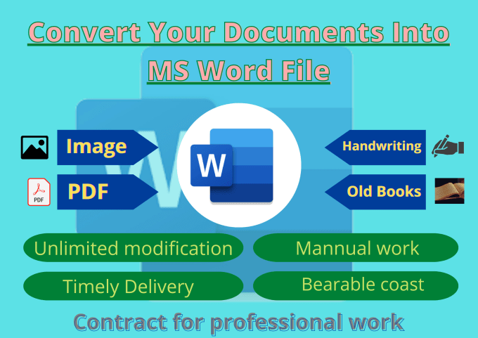 Convert your documents into ms word file by Showaib92 | Fiverr