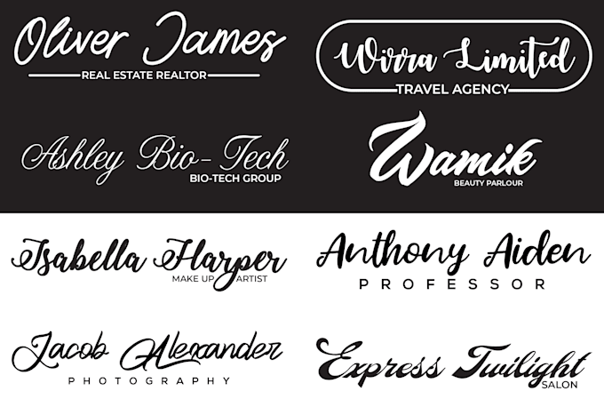 do creative and modern handwritten signature, scripted and font logo design
