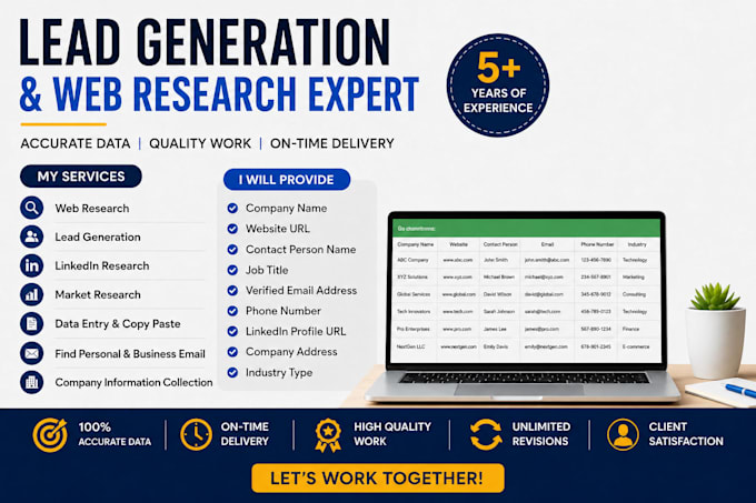 do web research, data entry, and collect company information