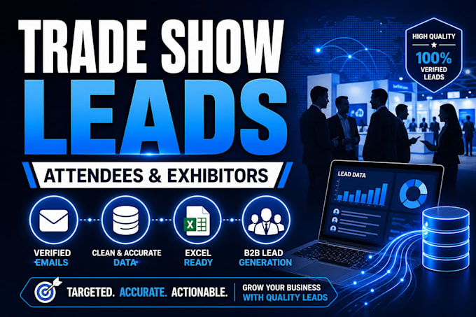 provide trade show exhibitors and attendees list with emails
