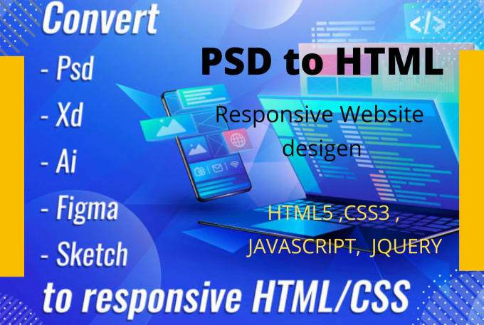 Convert psd to html and css responsive website design by ...