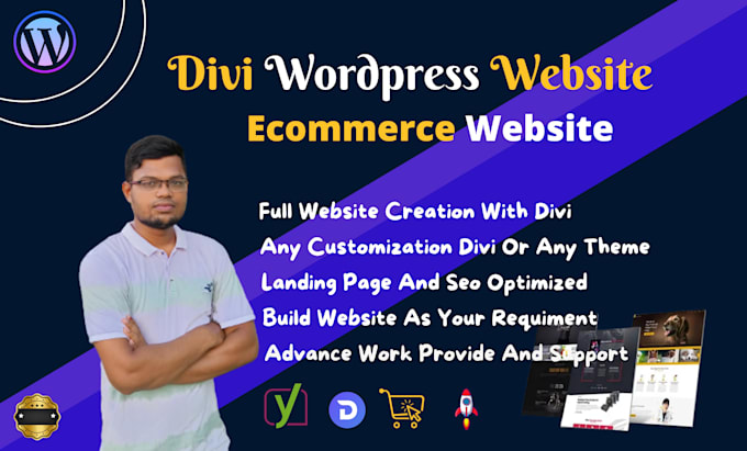 do full wordpress website landing page customized divi theme