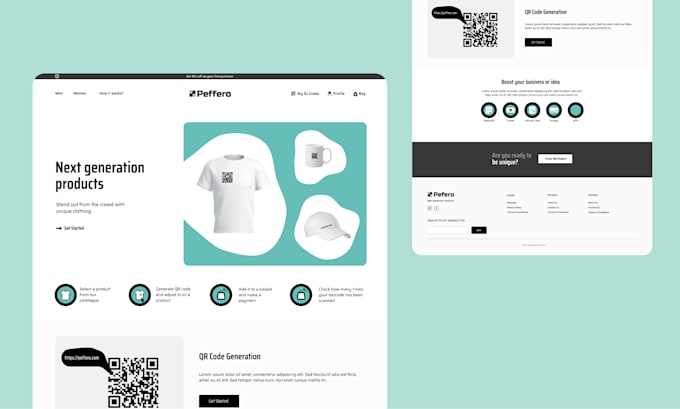 design a modern and minimalistic website or landing page