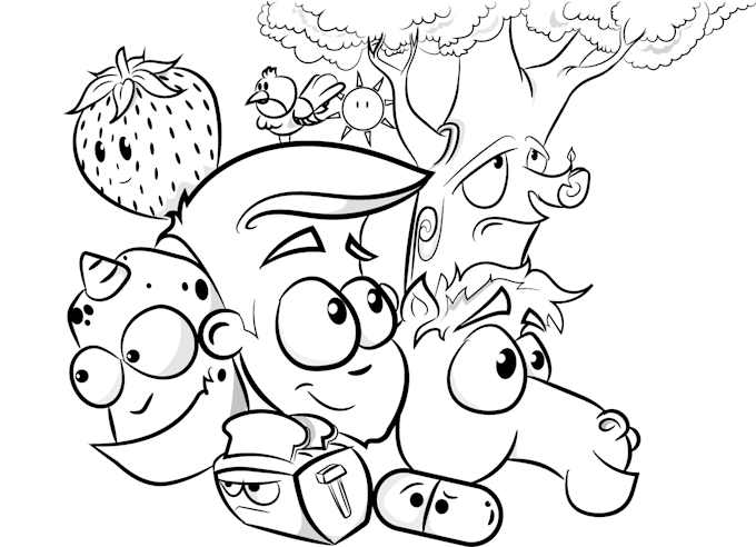 draw unique cartoon character in 6 hours with source file and high resolution