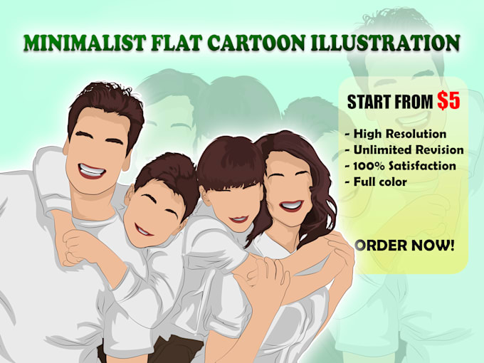 draw minimalist vector cartoon from your photo