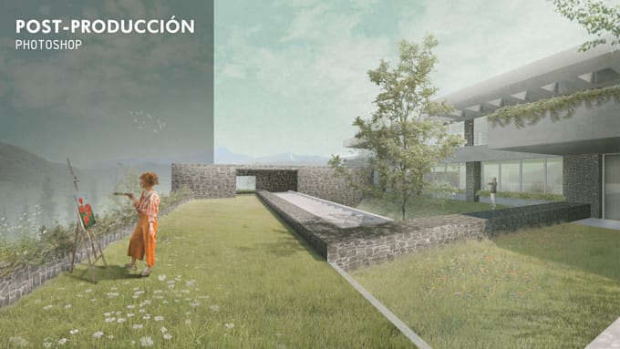 I will make architectural renderings through photoshop