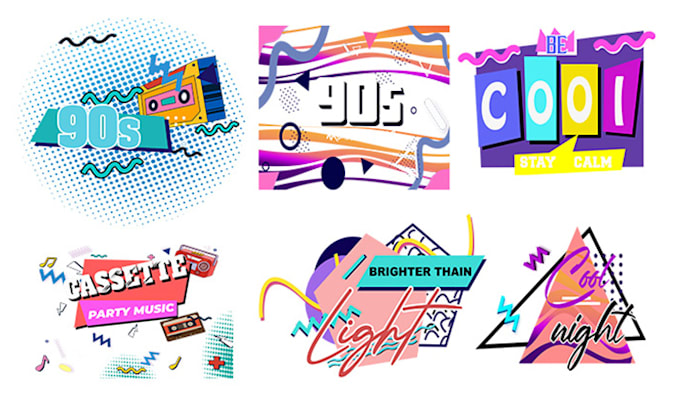 do a custom logo in 90s pop art style with 80s retro touch