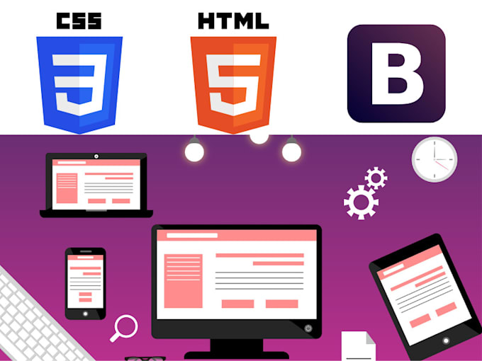 Design responsive web page using html,css, bootstrap and js by Imran161 ...