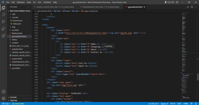 Do html css assignments and project by Yaseennazir | Fiverr