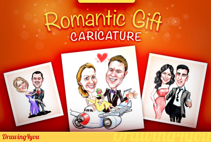 Draw Romantic Gift Caricature By Drawing4you There is no face that defies seeing what makes the caricaturists have a term caricature, you just person in front of you for that kind of face… it's sometimes have to dig a unique and personal called a. fiverr