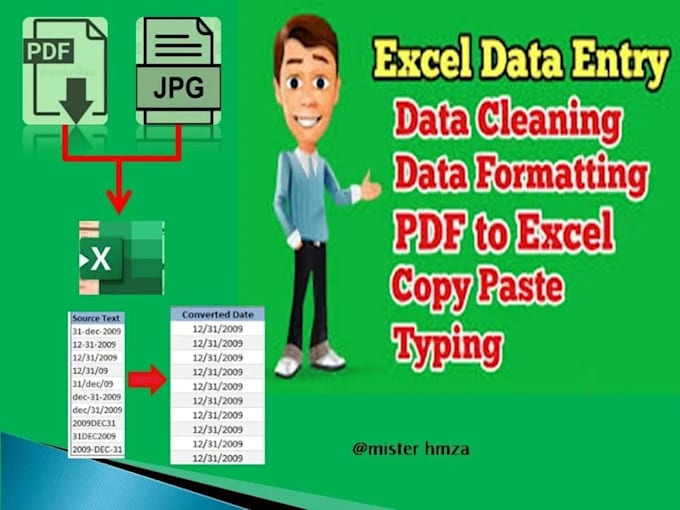 do excel data cleaning, data entry, formatting and formulas