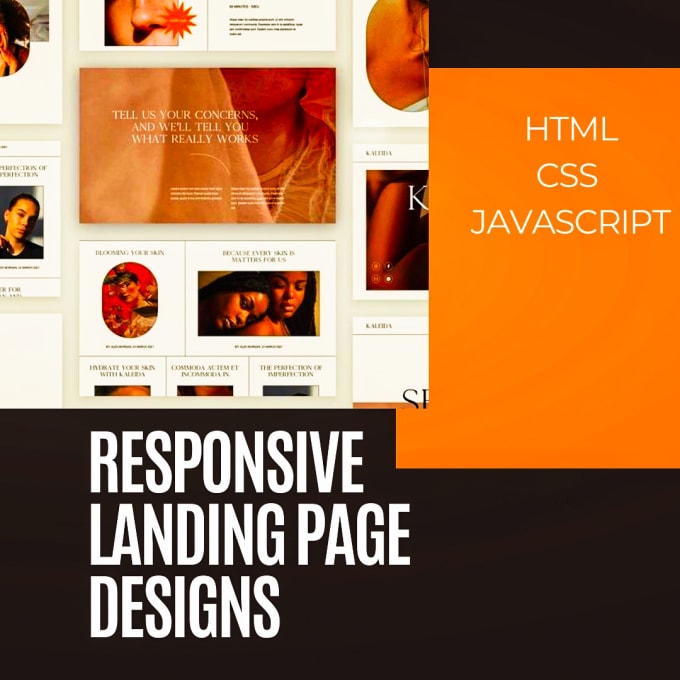 Do responsive html landing page design using css javascript by ...