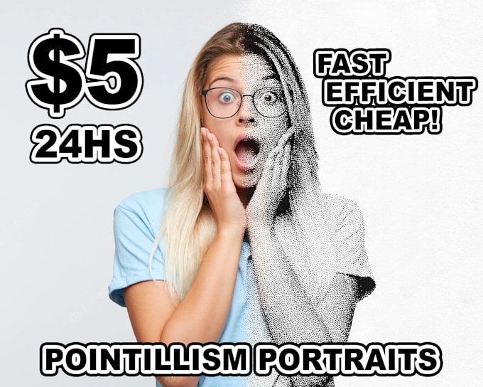 make portrait or an illustration in pointillism