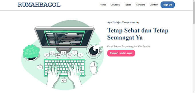 landing page website programming using html and csss