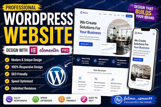 design a modern wordpress website using elementor pro