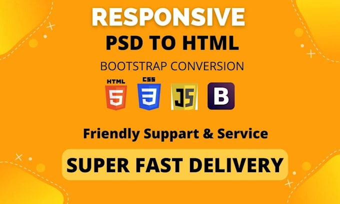 convert psd to html with bootstrap for you