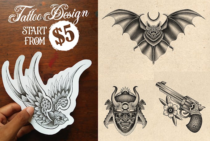 create a hand drawn custom tattoo design