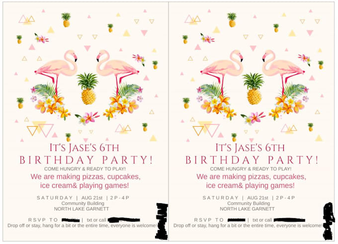 create a  one sided simple printable party invitation PDF