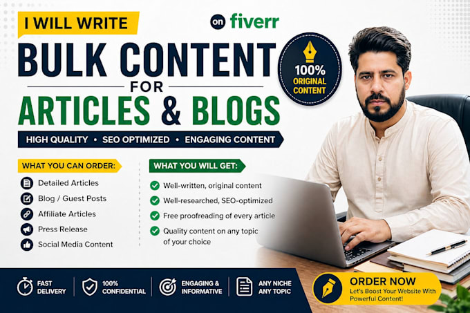 write bulk content for articles and blogs