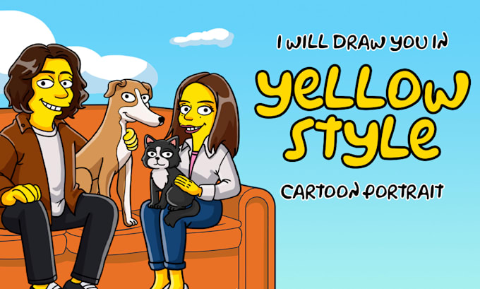draw you in yellow cartoon style character