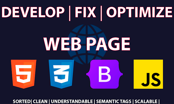 Design, create, optimize web pages html, css, js, seo, node, etc by ...
