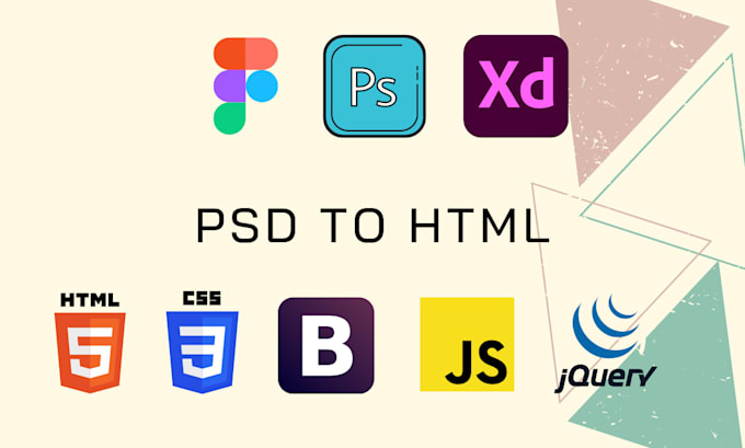 Convert psd to html figma to html xd to html css bootstrap responsive ...