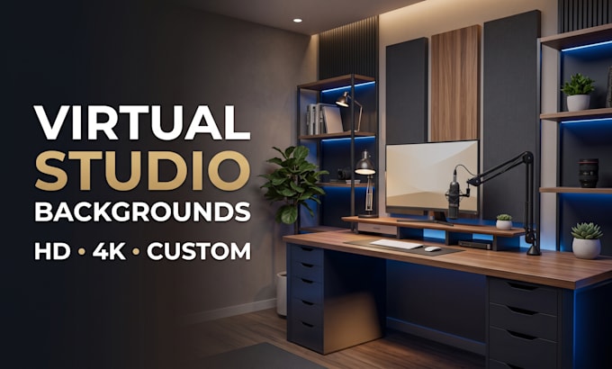 design a realistic virtual studio background for youtube and zoom