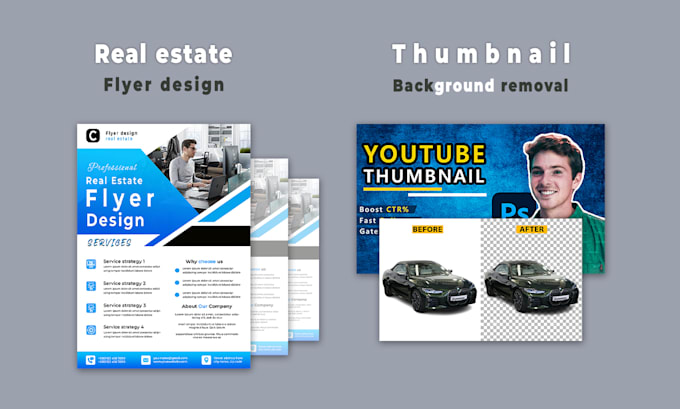 design flyer real estate roll up, door hanger thumbnail transparent background