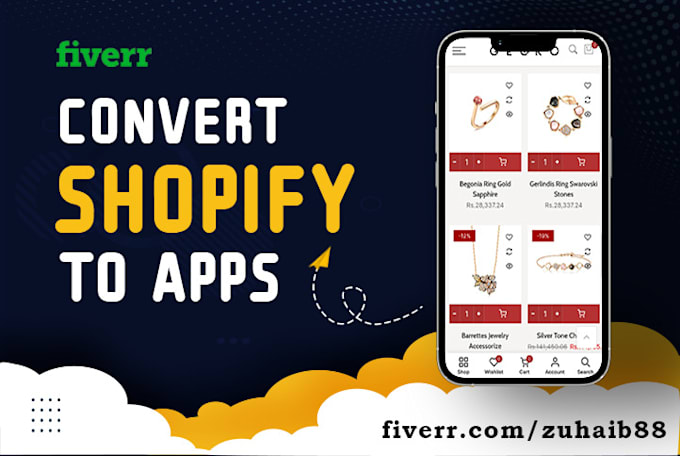 convert shopify store to app, android app and ios app