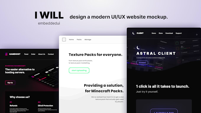 Design a modern ui ux website mockup by Embeddedui | Fiverr
