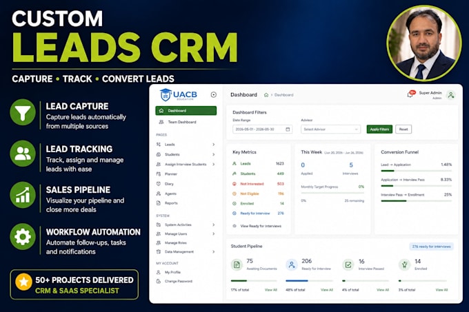 build a custom lead management CRM to automate your business