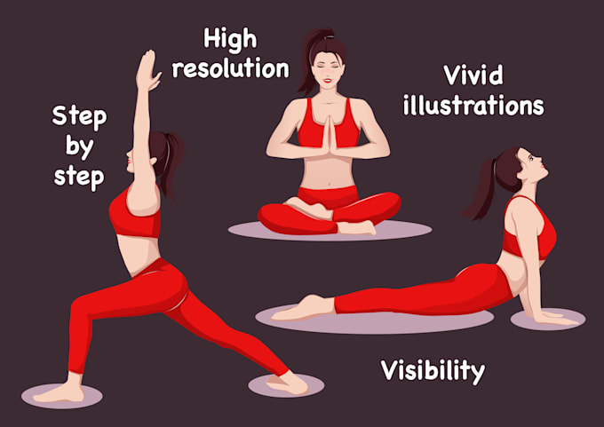 draw exercises, workout, yoga and other vector illustrations for manual, guide