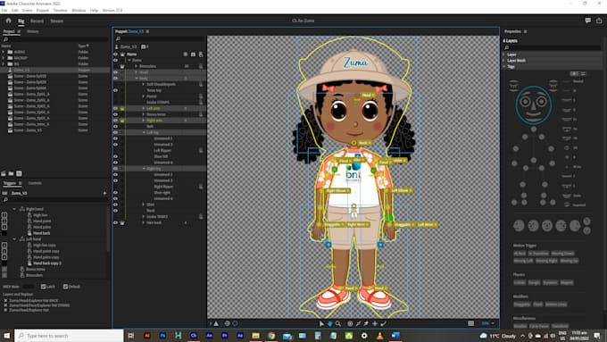 create an adobe character animator puppet rigging