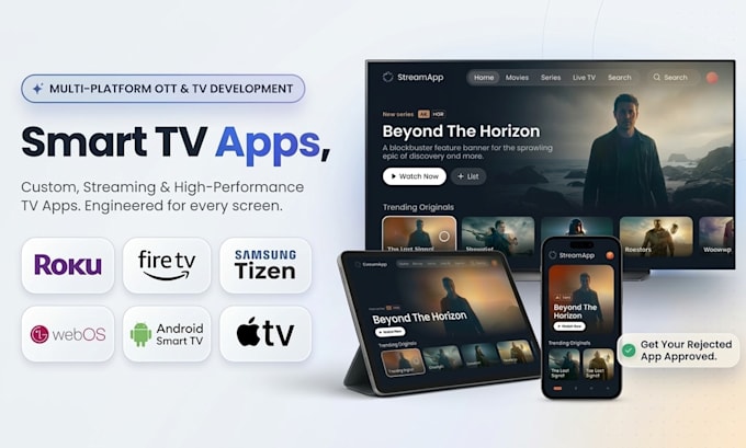 develop and test your smart TV app for roku, fire TV, samsung and lg