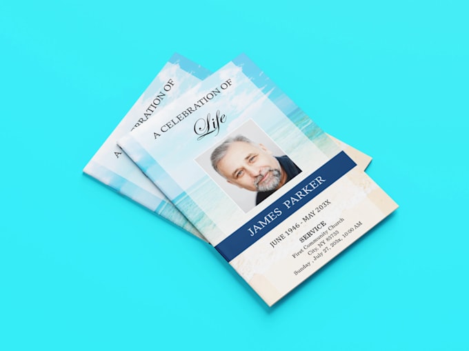design funeral , obituary  and flyers design in 3 hours