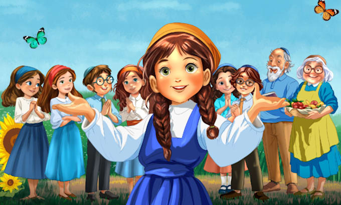 create childrens book illustrations in storybook style