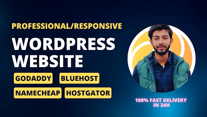 build professionaly full wordpress website on namecheap, godaddy, bluehost
