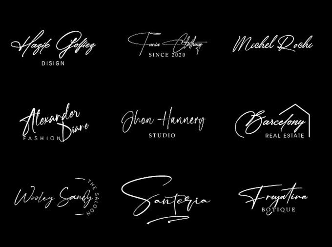 design a luxury handwritten signature logo for your business