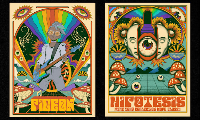 make amazing psychedelic trippy illustration for your merch