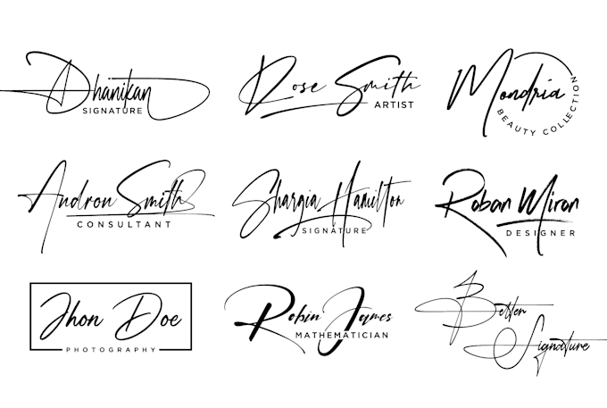 design signature handwritten cursive scripted handwriting logo