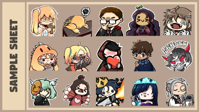 Draw you custom anime emotes for twitch and discord by Dropster_art | Fiverr